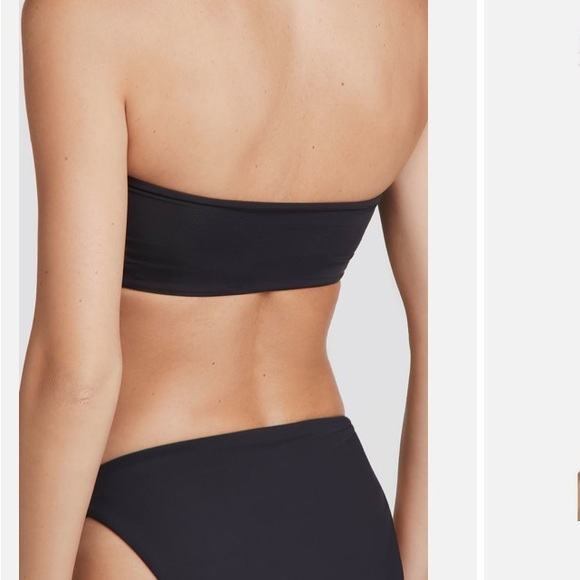 Good American Bikini Good Band Reversible Swim Bandeau Top Black/Latte S NWT - Picture 3 of 6